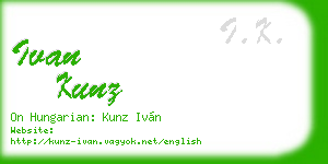 ivan kunz business card